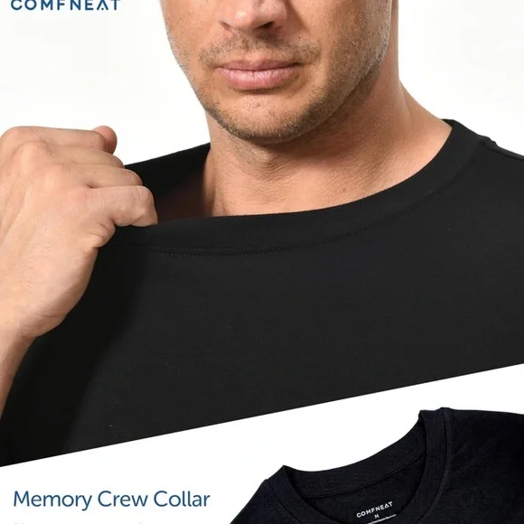 Comfneat Men's 4-Pack Basic Tee Crew Neck Cotton T-Shirts Light Undershirts - Picture 3 of 5